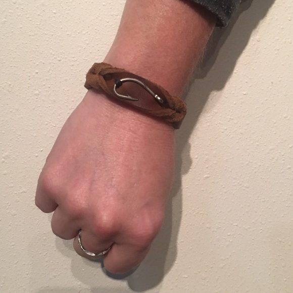 Jewelry - Leather fish hook bracelet
